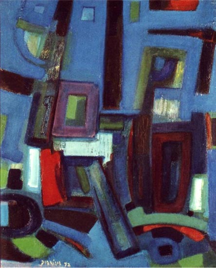 «Aniversário», óleo s/ tela, 47 x 39, 1972, col. particular. Exposto na Galeria Nasoni (1989)