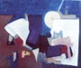 «Recordações cruzadas», acrílico e colagem s/ tela, 81 x 100, 1990-93. Exposto na Galeria Nasoli – Porto (1990), em Vila Franca de Xira (1991), na FCG (1991), na Galeria Triângulo (1992), no Museu da Resistência e na Casa da Cultura de Coimbra (1996), em Vila Franca de Xira («Os escritores também pintam», 1997).