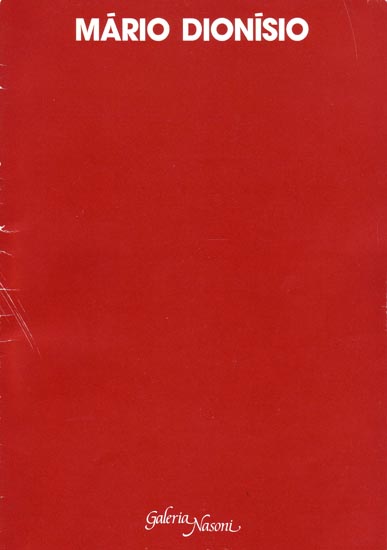 Capa Catálogo Exposição Galeria Nasoni, Porto - 1990
